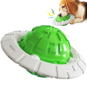 Dog Toy Sound Molar Decompression Ball Training Interactive Flying Saucer Dog Toothbrush Medium and Large Dog Pet Supplies (Color: Green)