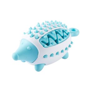 Hedgehog Shape Dog Toy Leaking Food Toys For Small Large Dogs Cat Chewing Toys Pet Tooth Cleaning Indestructible Puppy Toys Ball Molar Tooth Cleaning (Color: Blue)