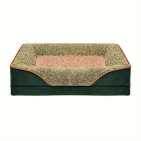 Removable And Washable Pet Dog Sofa And Dog Bed, Dog Nest,  Pet Bed Sofa, Comfortable And Soft, Cat Sofa Bed With Raised Edges To Protect The Neck (Color: Green, size: XL ( 47.24 * 31.5 * 6.3 in ))