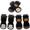 Anti-Slip Dog Socks; Waterproof Paw Protectors with Reflective Straps Traction Control for Indoor & Outdoor Wear; 4pcs