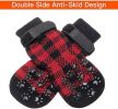 Anti-Slip Dog Socks; Waterproof Paw Protectors with Reflective Straps Traction Control for Indoor & Outdoor Wear; 4pcs