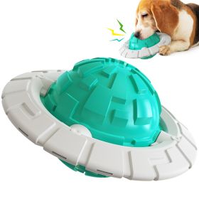 Dog Toy Sound Molar Decompression Ball Training Interactive Flying Saucer Dog Toothbrush Medium and Large Dog Pet Supplies (Color: Blue)